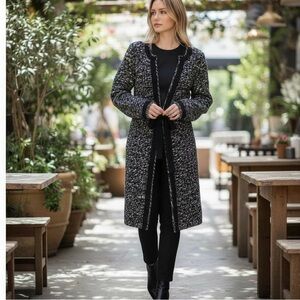 Chicos black white and gray knit long sweater size 0 (size 4)